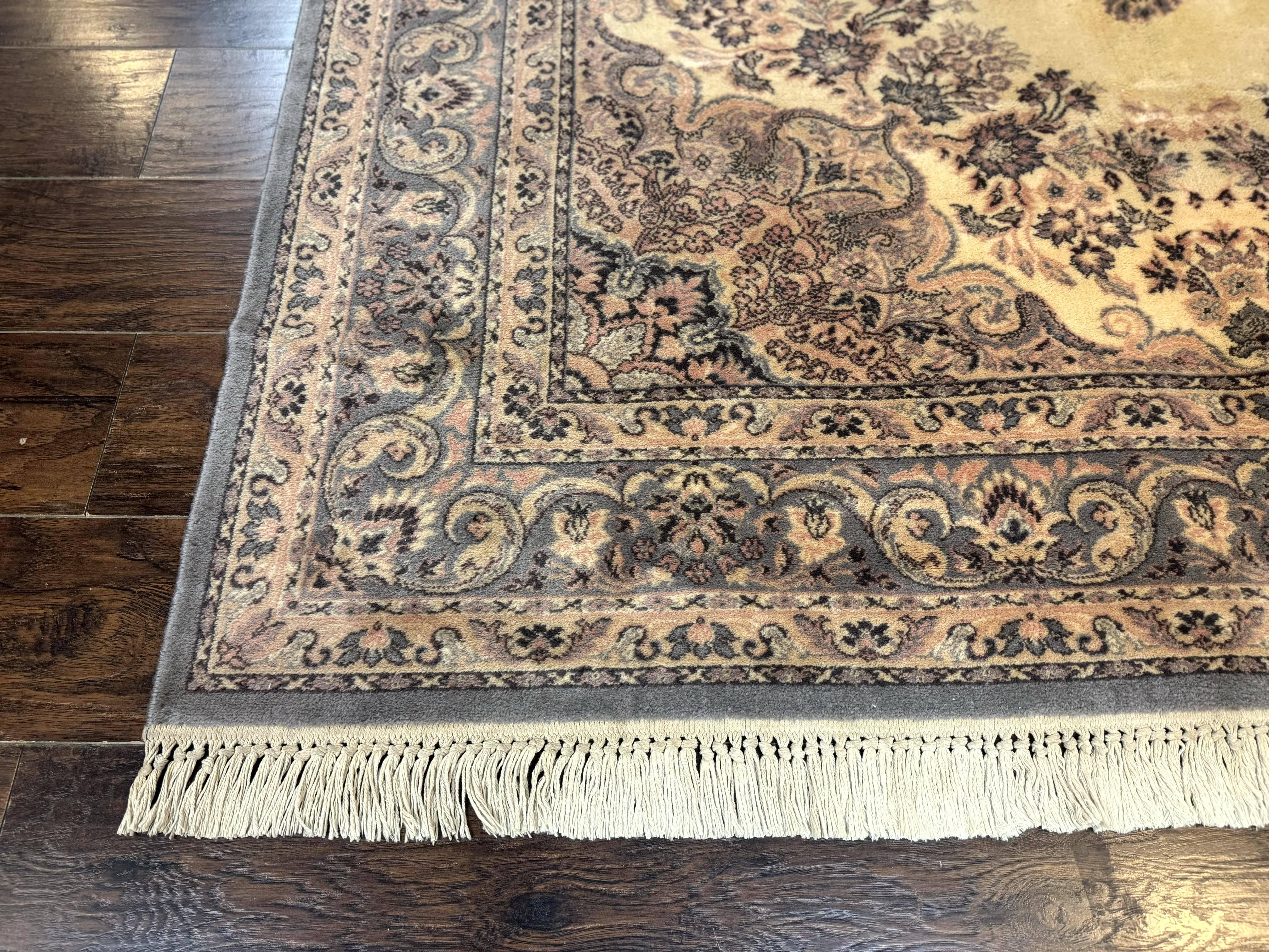 Belgium Power Loomed Wool Rug 6.9 x 9.6, Vintage Oriental Carpet - Image 8