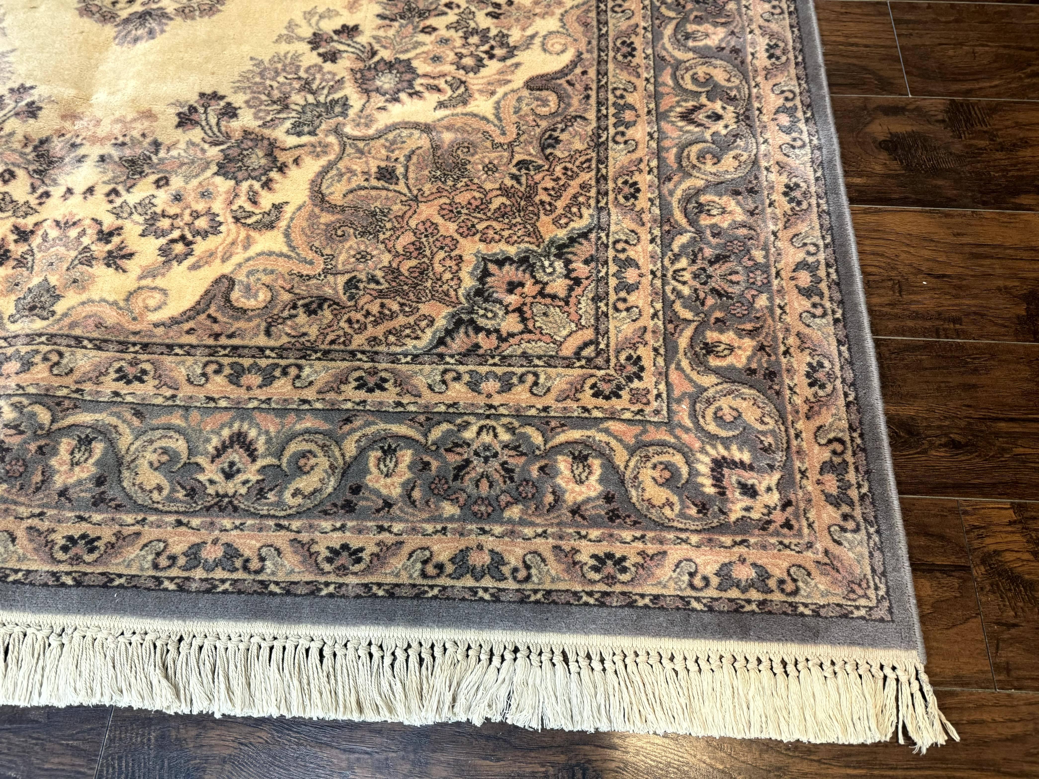 Belgium Power Loomed Wool Rug 6.9 x 9.6, Vintage Oriental Carpet - Image 9