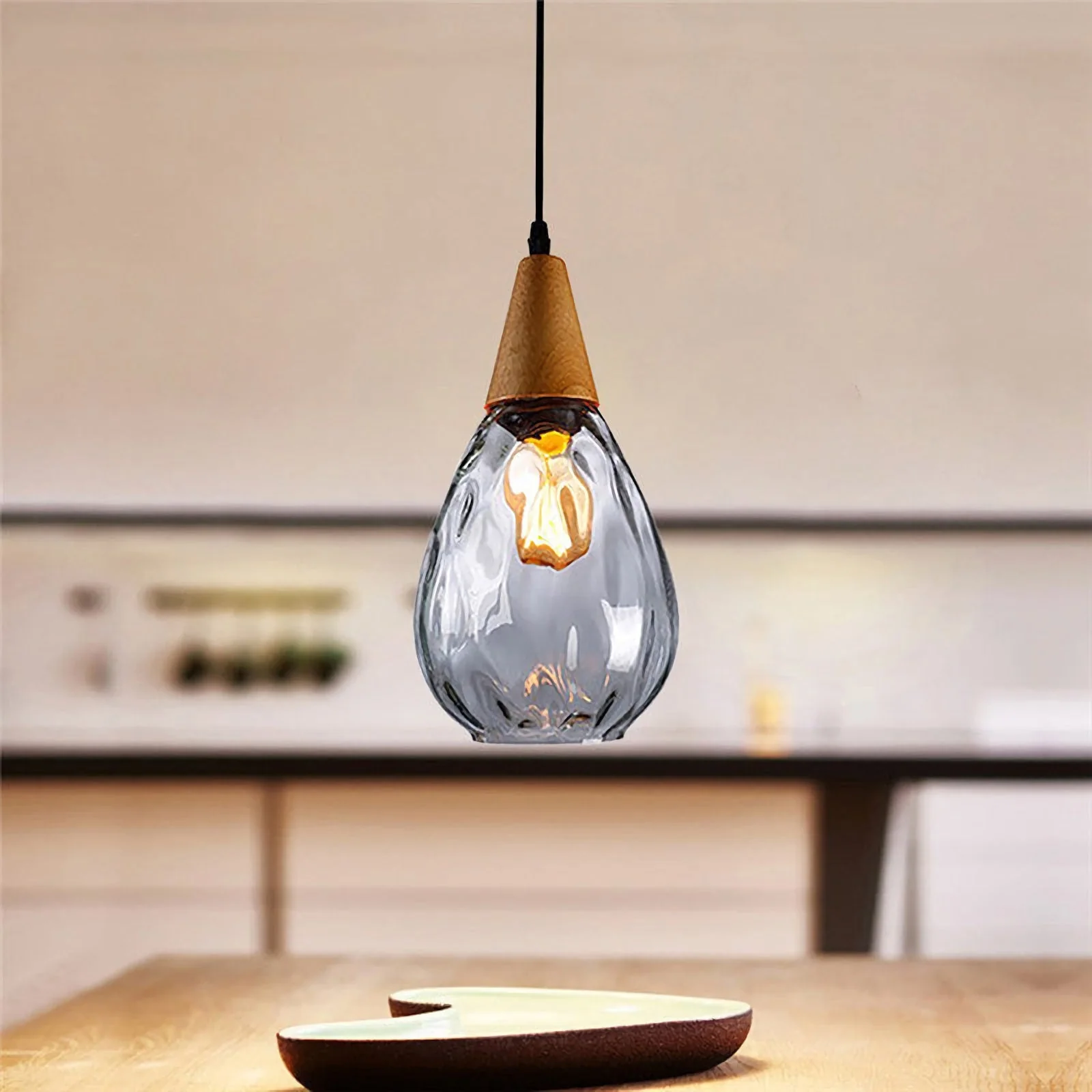 Besnier Rippled Glass Pendant Light - Image 2
