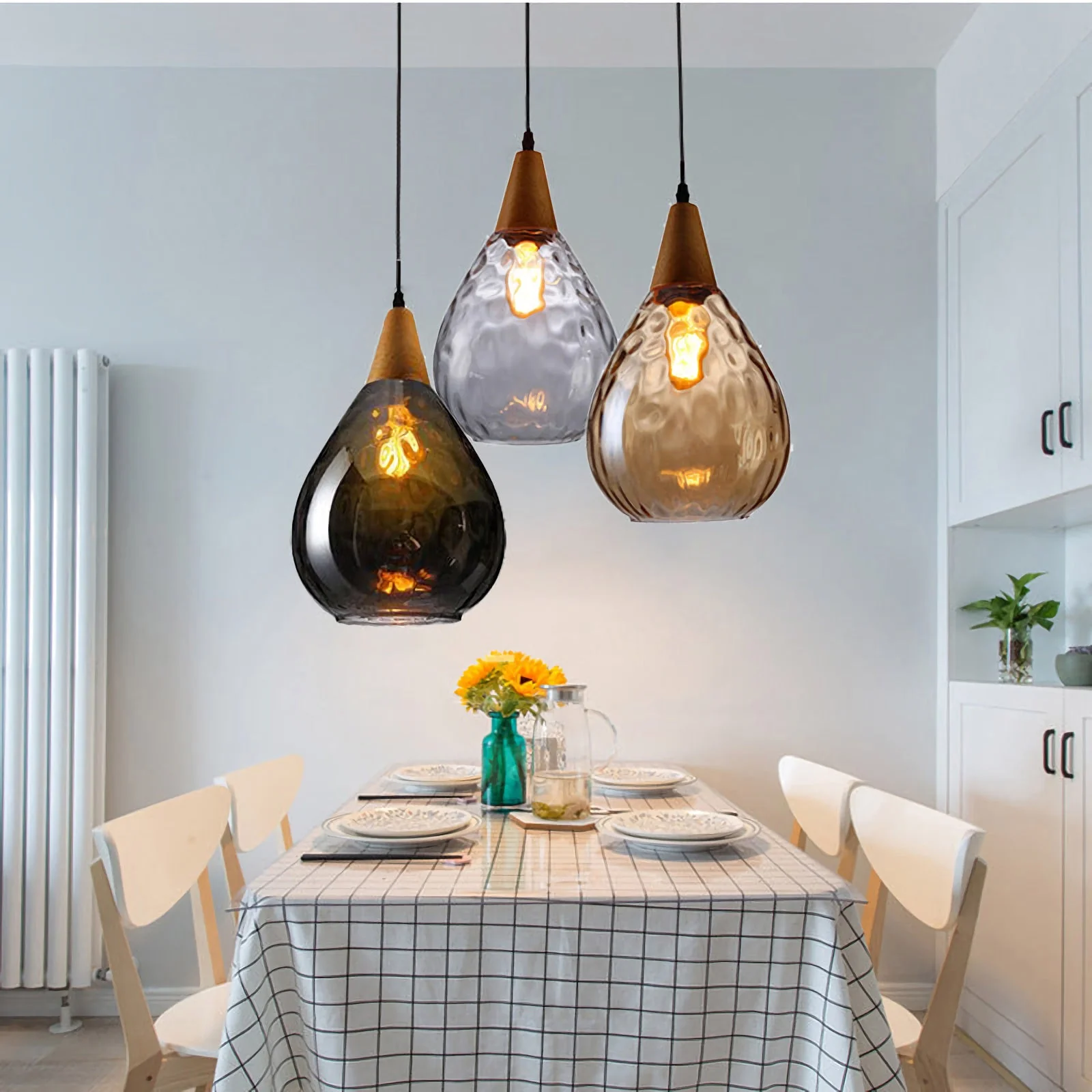 Besnier Rippled Glass Pendant Light - Image 3
