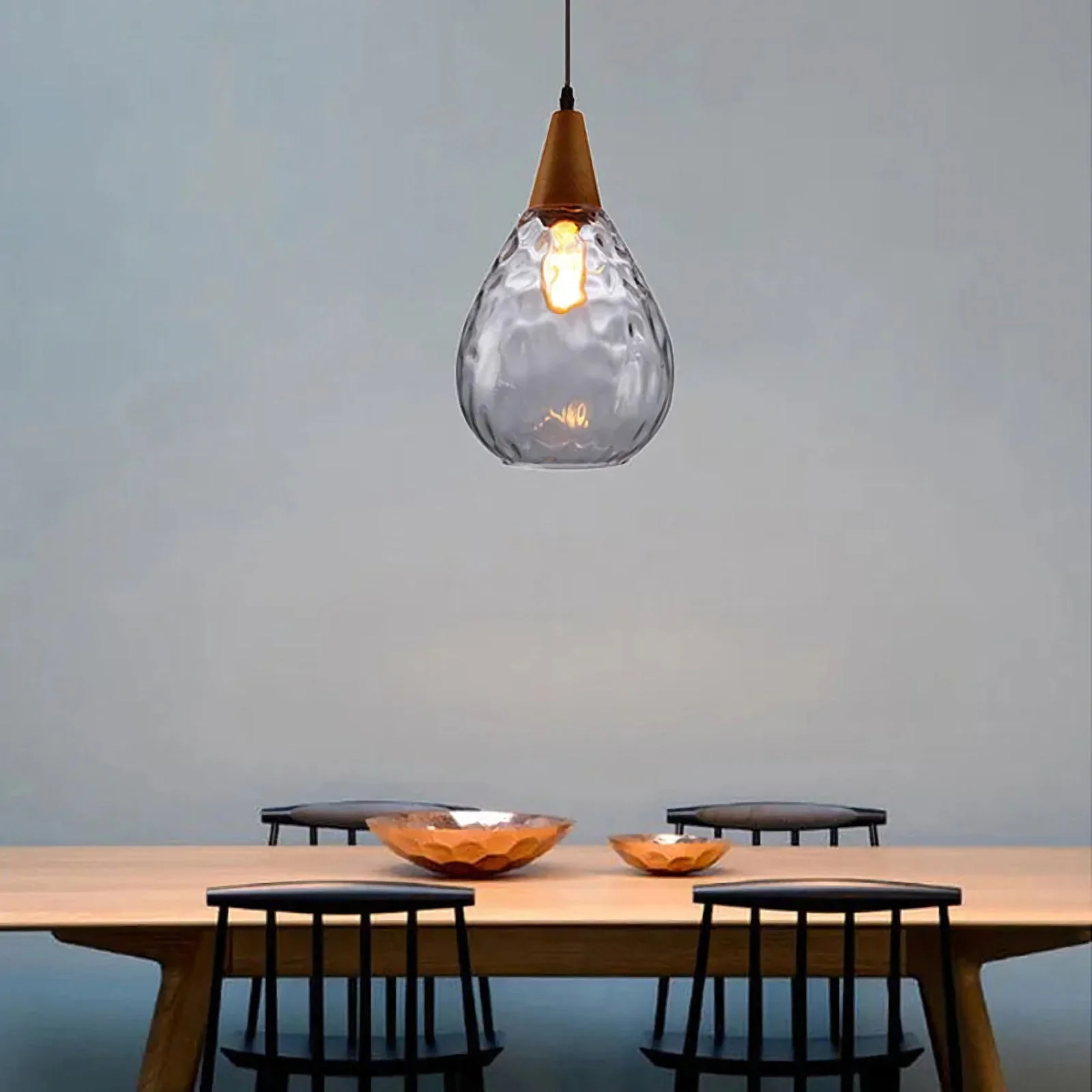 Besnier Rippled Glass Pendant Light - Image 4