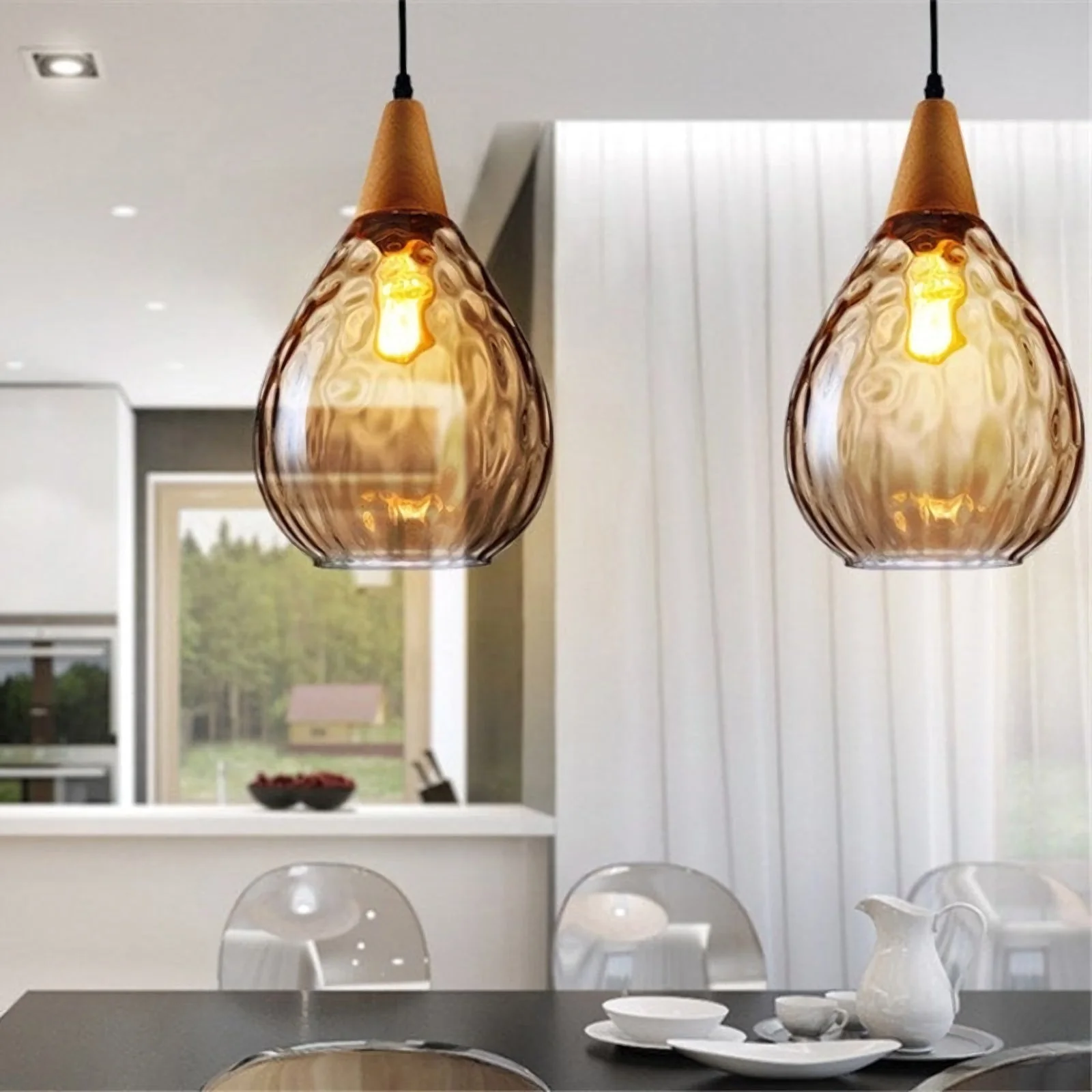 Besnier Rippled Glass Pendant Light - Image 6