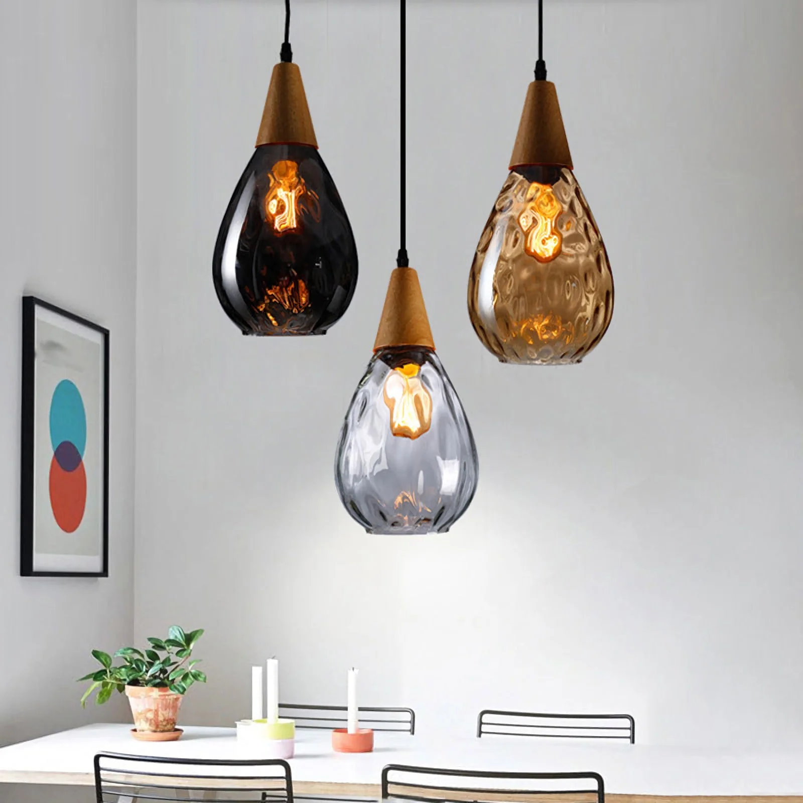 Besnier Rippled Glass Pendant Light - Image 7