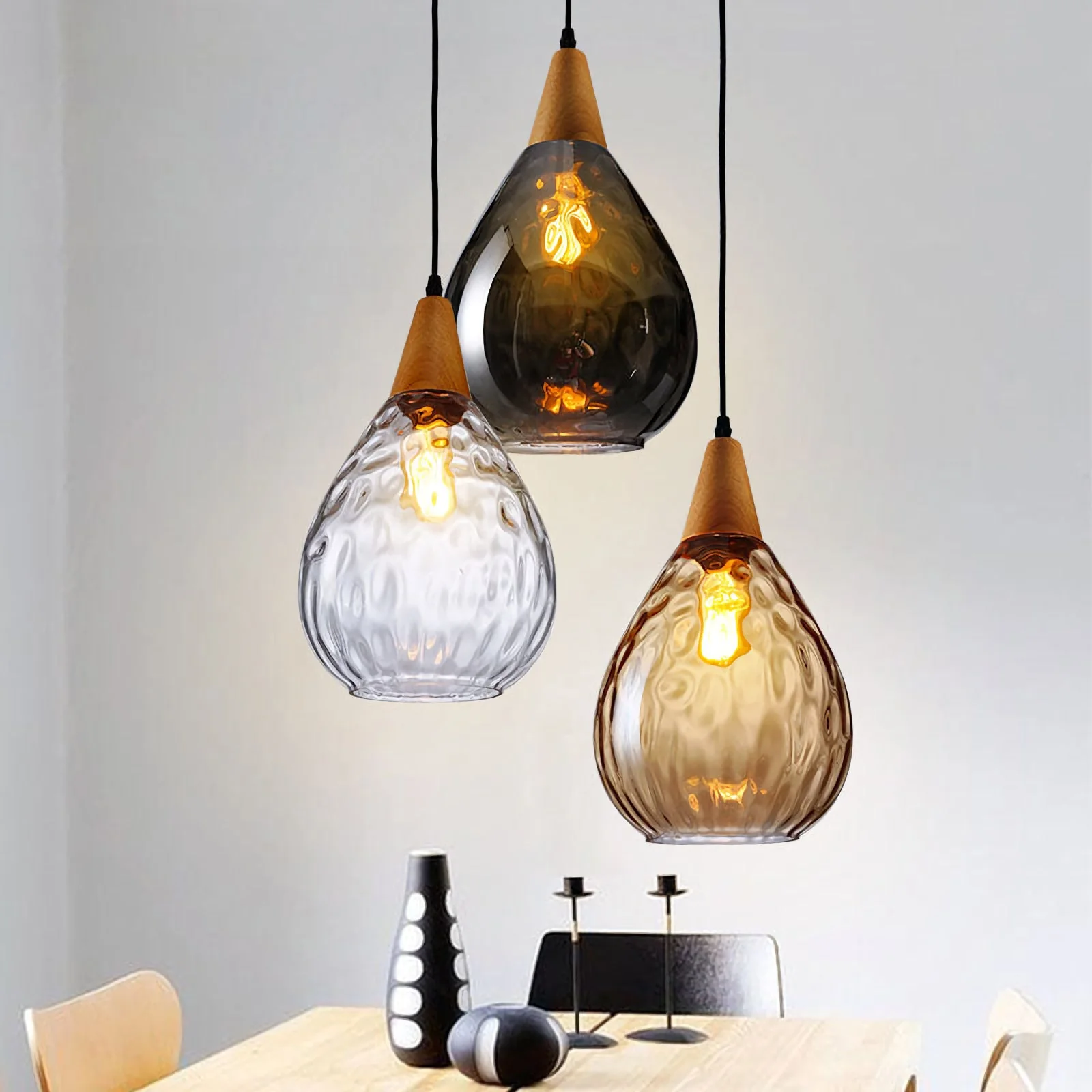 Besnier Rippled Glass Pendant Light - Image 8