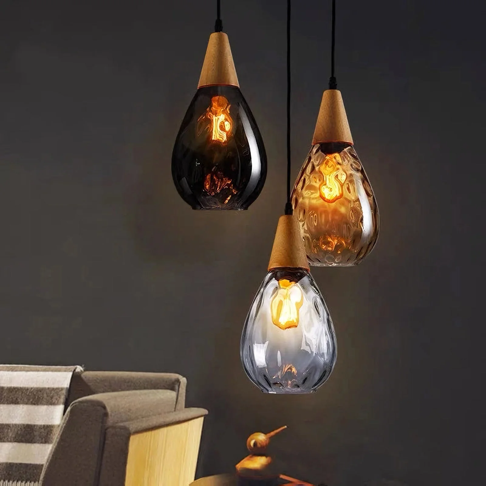 Besnier Rippled Glass Pendant Light - Image 9