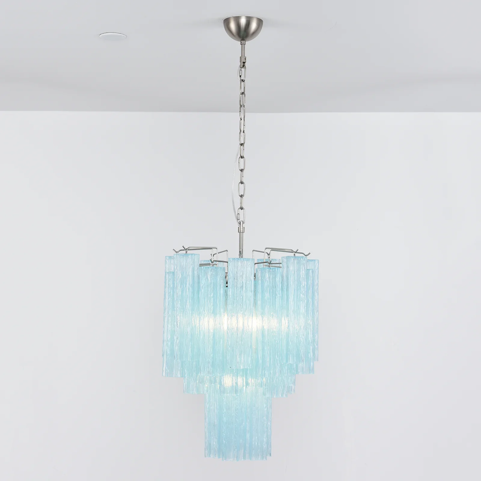 Blue Murano Glass Tube Chandelier - Image 15