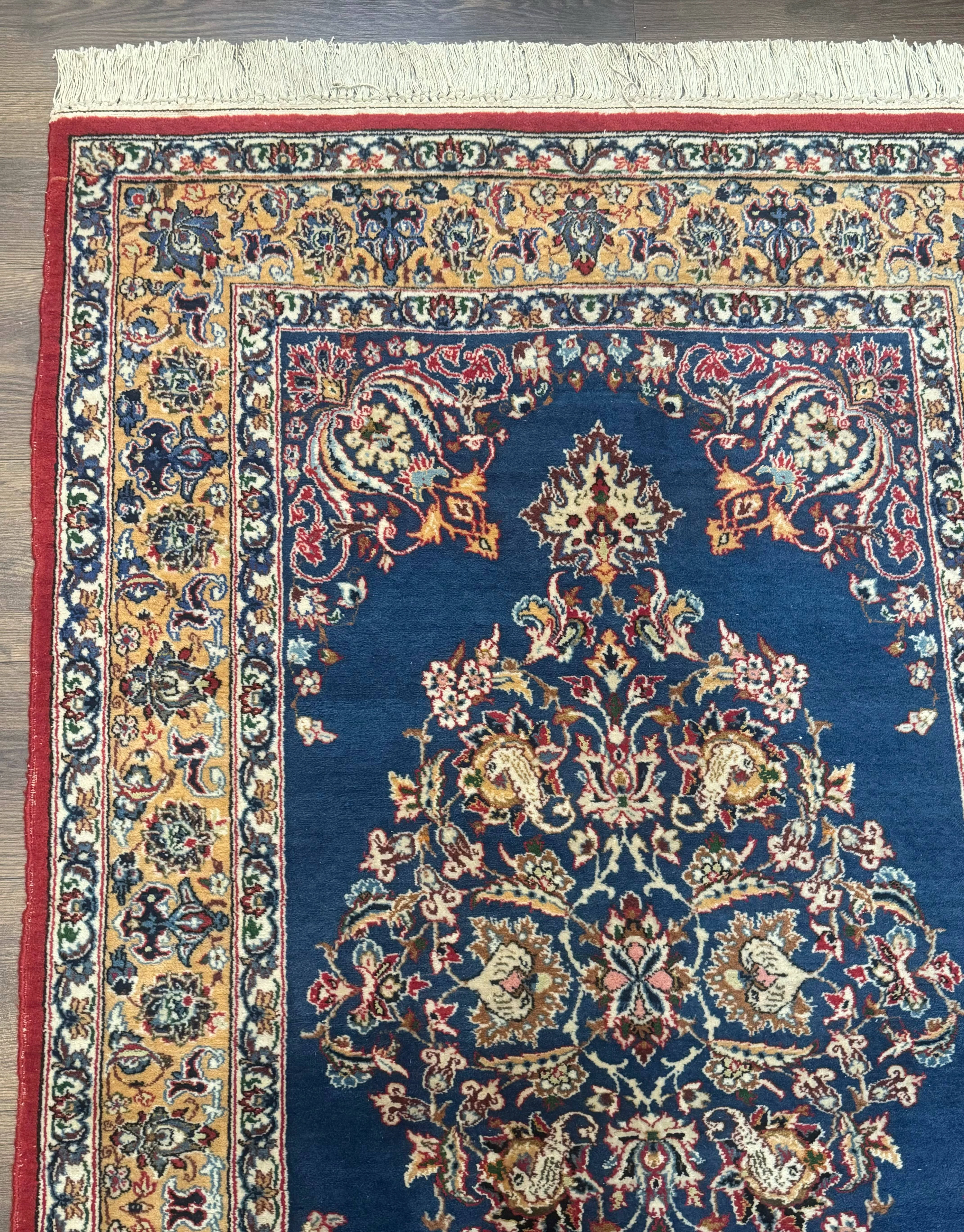 Blue Persian Qum Rug 3.6 x 5, Floral Medallion, Fine 310 KPSI - Image 5