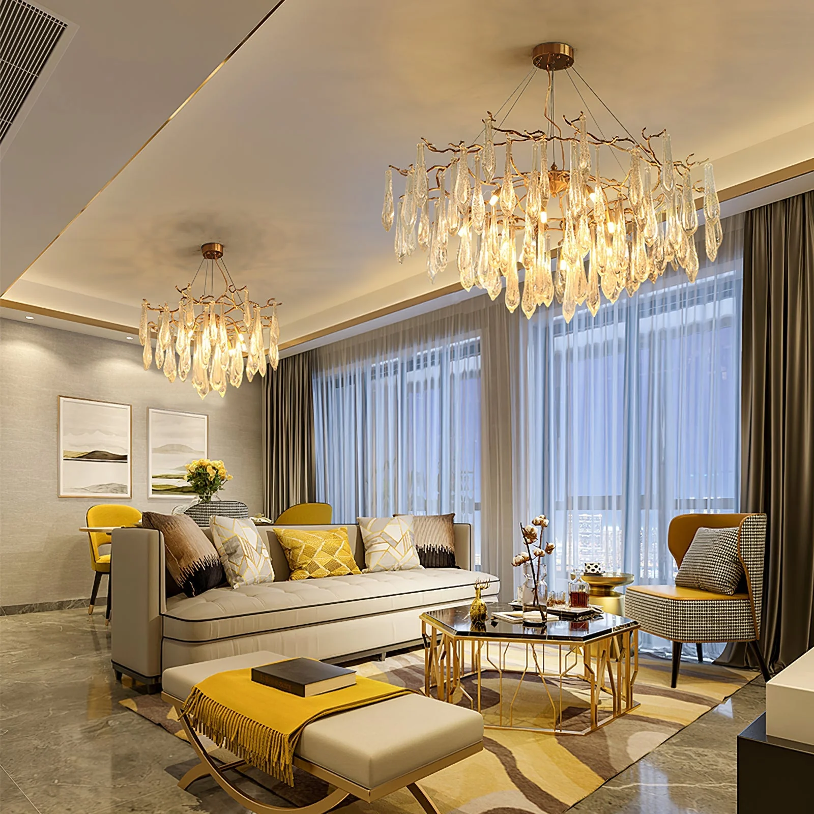 Branchs Brass Chandelier - Image 4
