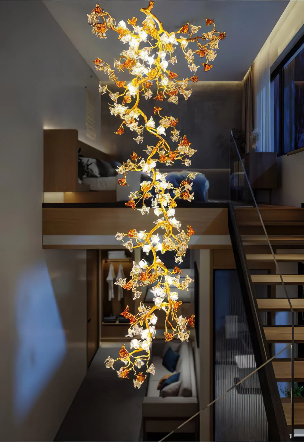 Brass Maple Branch Chandelier - Image 10