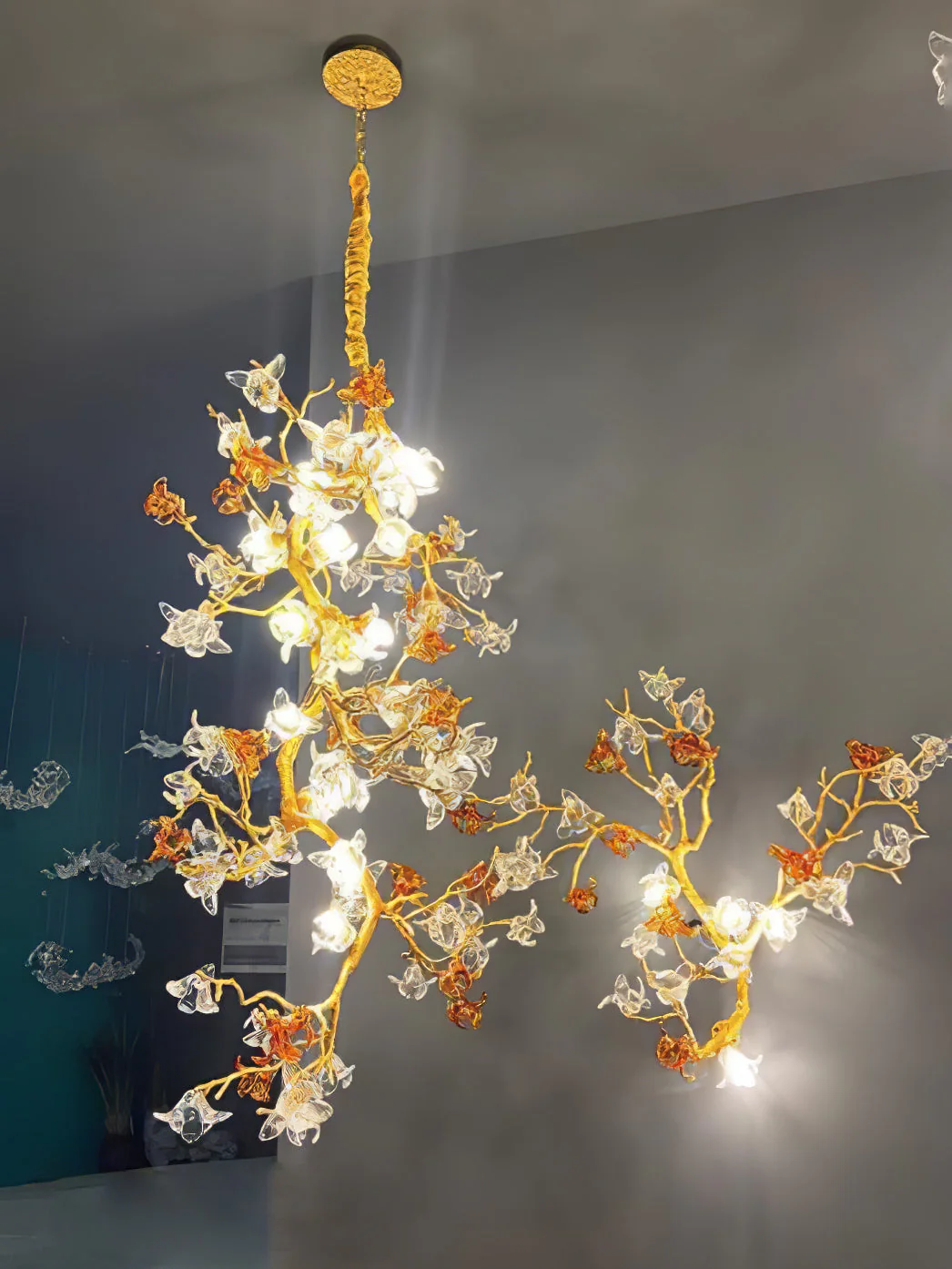 Brass Maple Branch Chandelier - Image 12