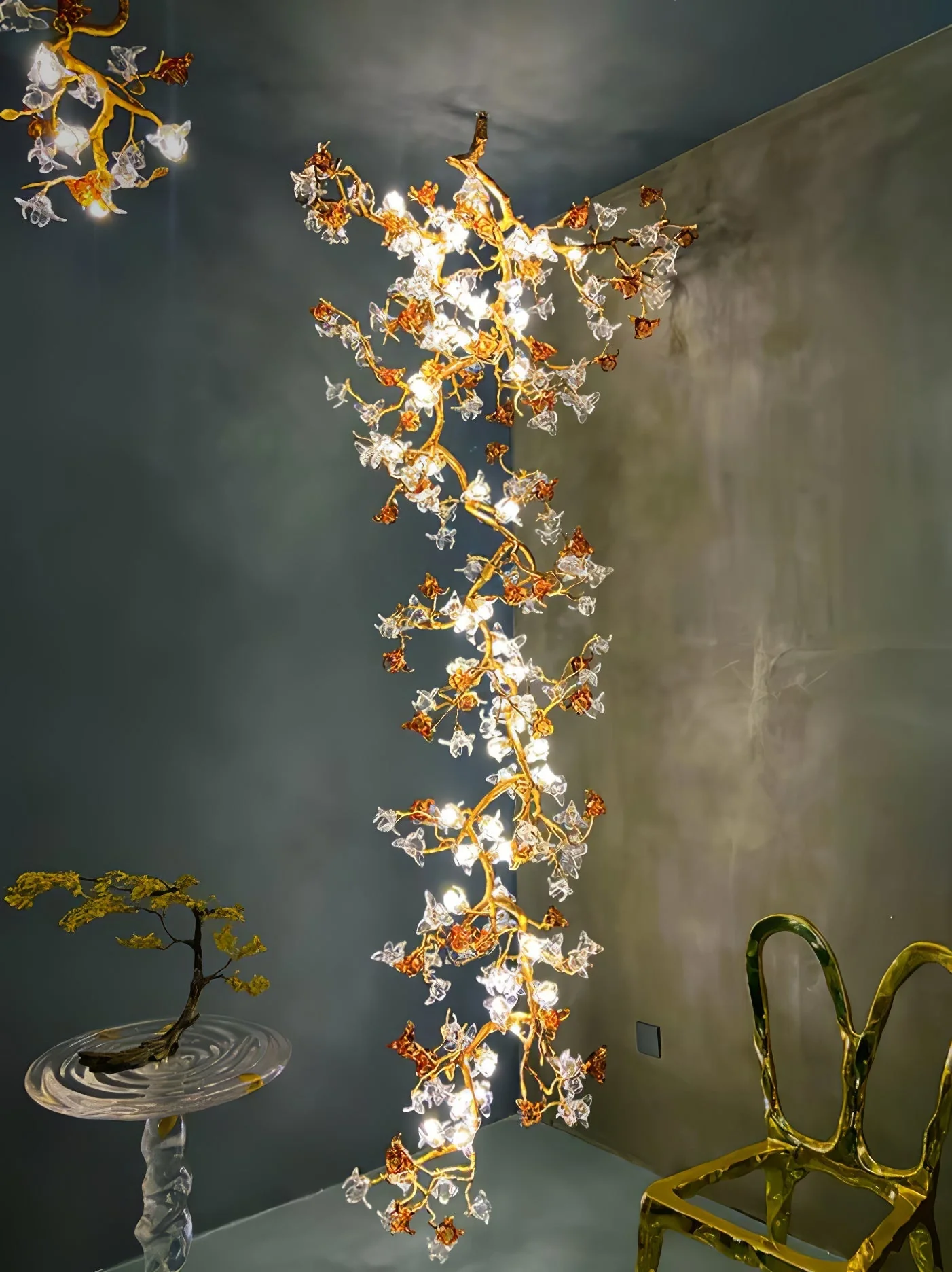 Brass Maple Branch Chandelier - Image 17