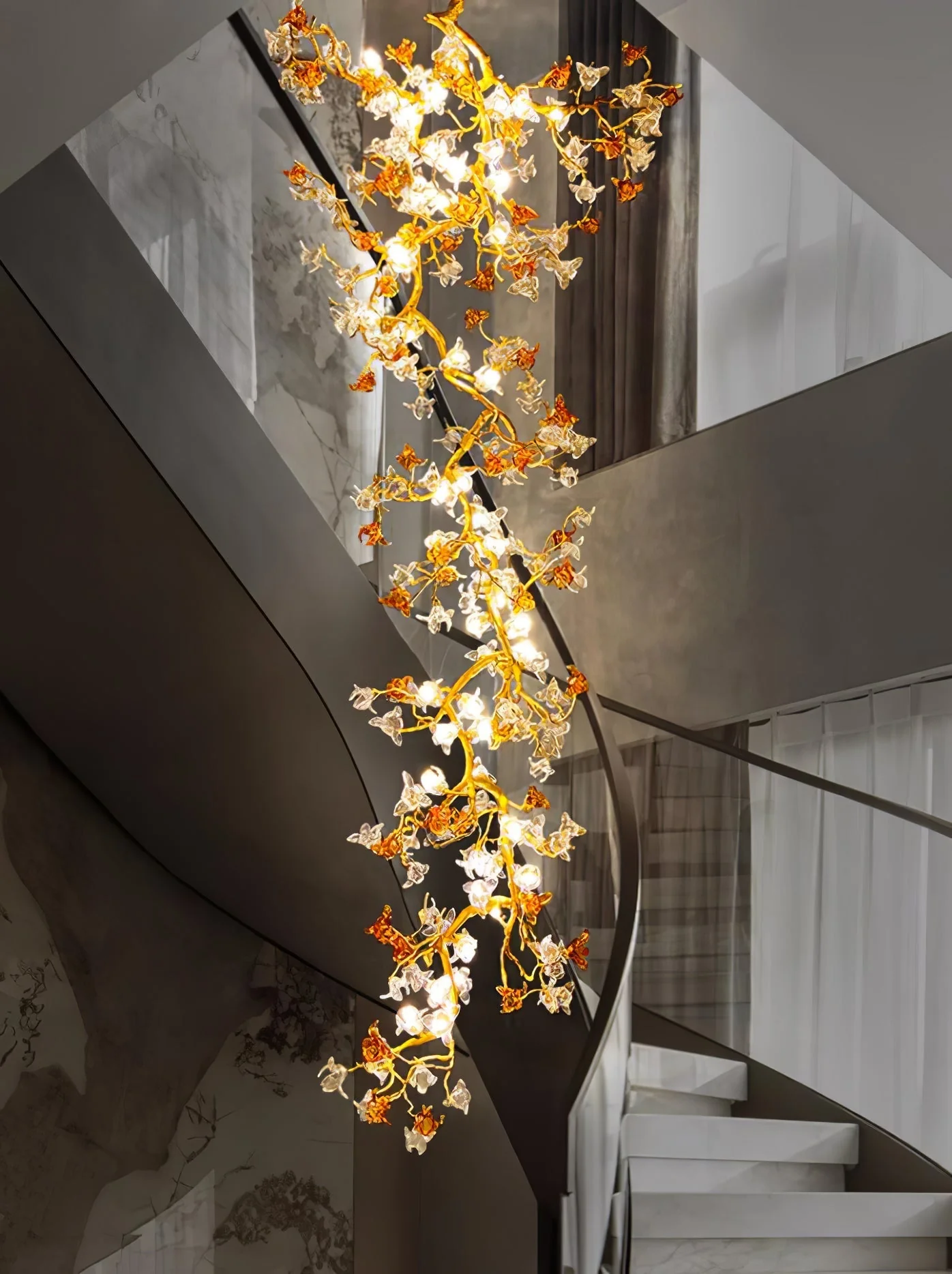 Brass Maple Branch Chandelier - Image 18