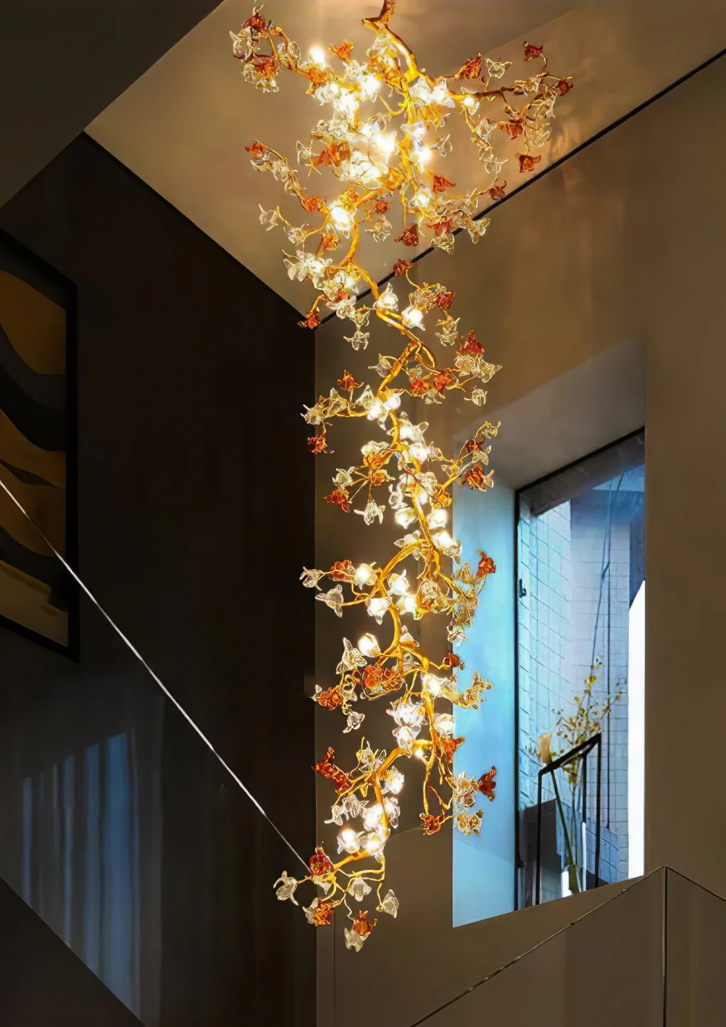 Brass Maple Branch Chandelier - Image 4