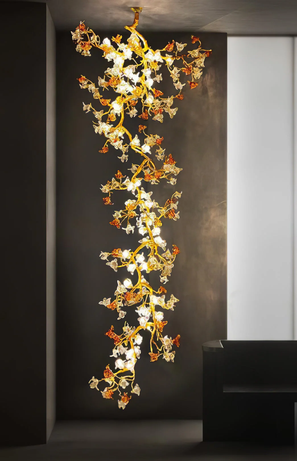 Brass Maple Branch Chandelier - Image 7