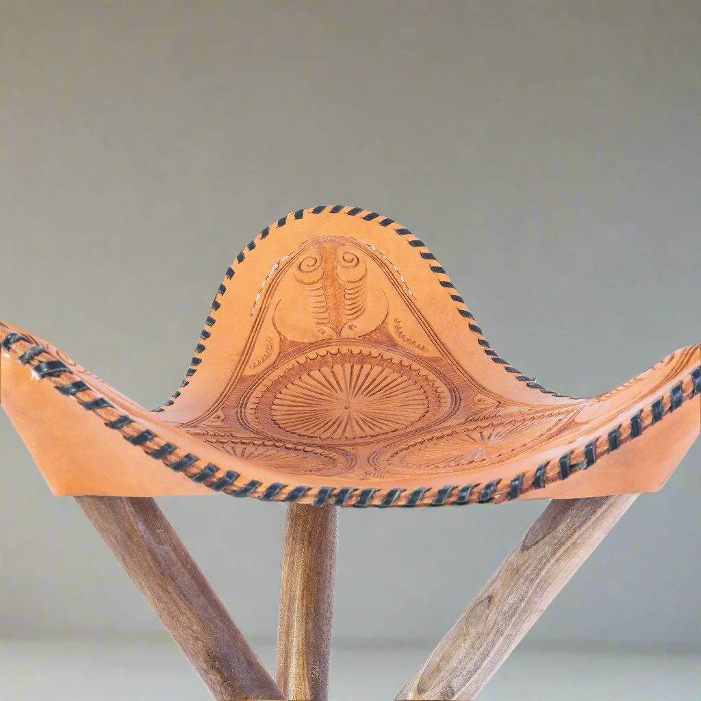 Caballero | Hand-tooled Leather Picnic Stool - Image 2