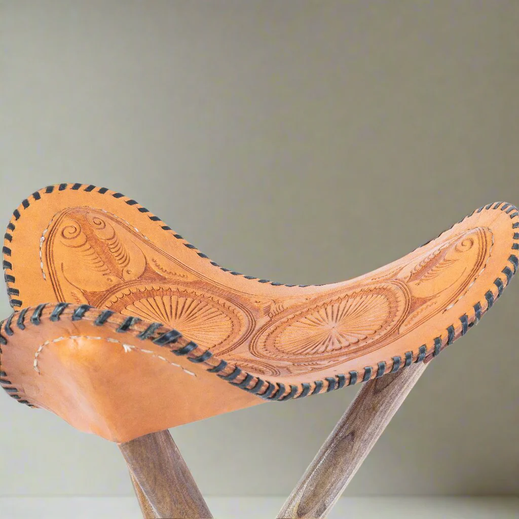 Caballero | Hand-tooled Leather Picnic Stool - Image 3