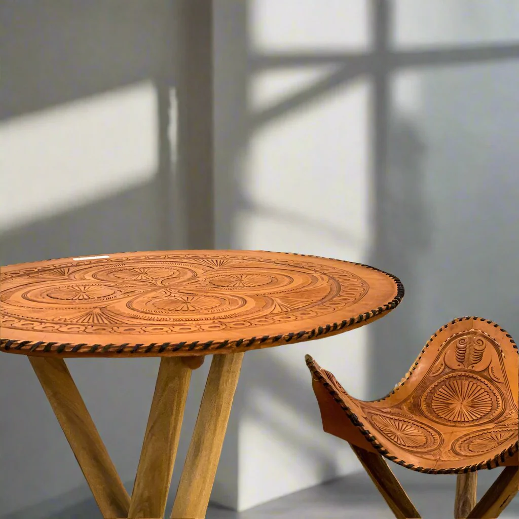 Caballero | Hand-tooled Leather Picnic Stool - Image 4