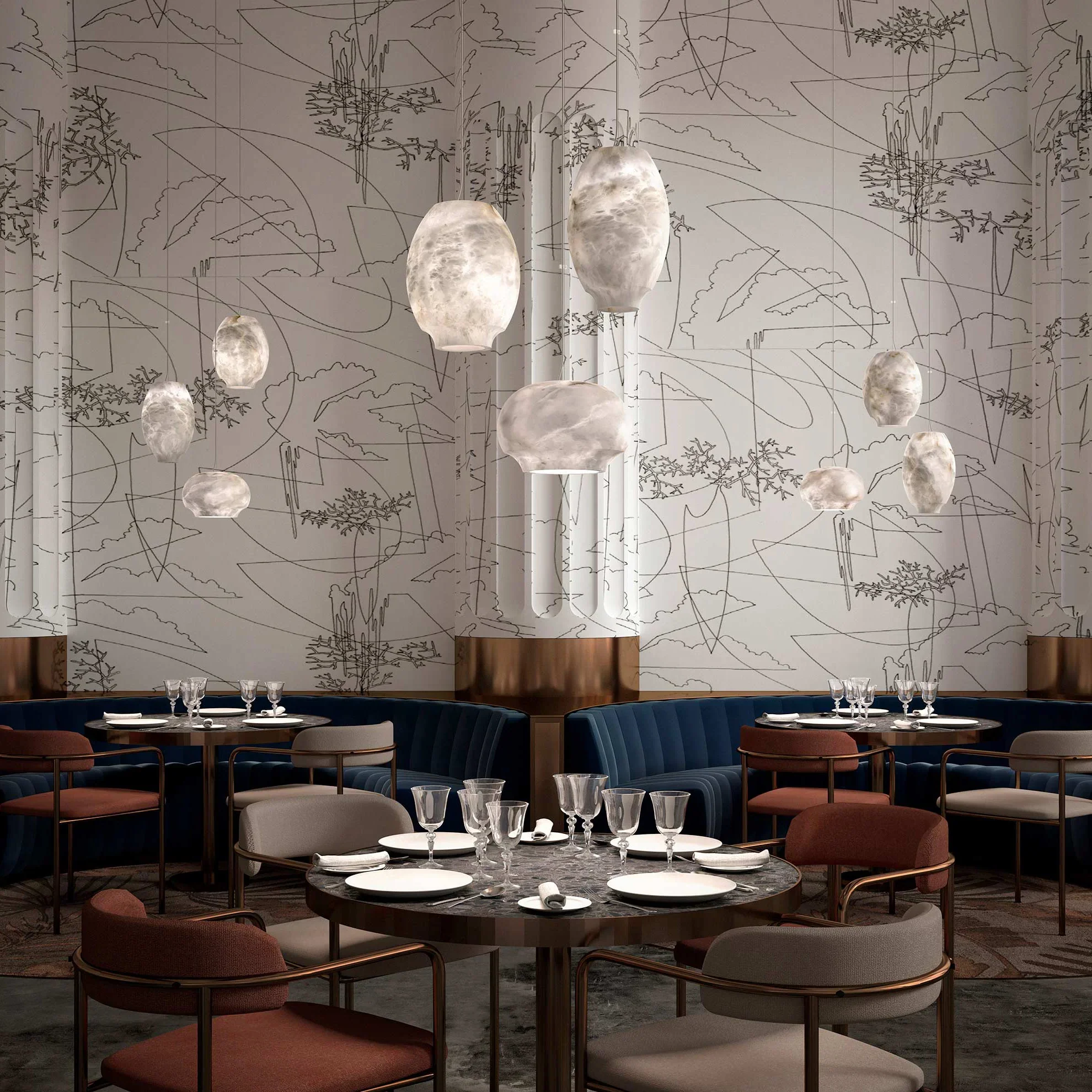 Camille Alabaster Chandelier - Image 7