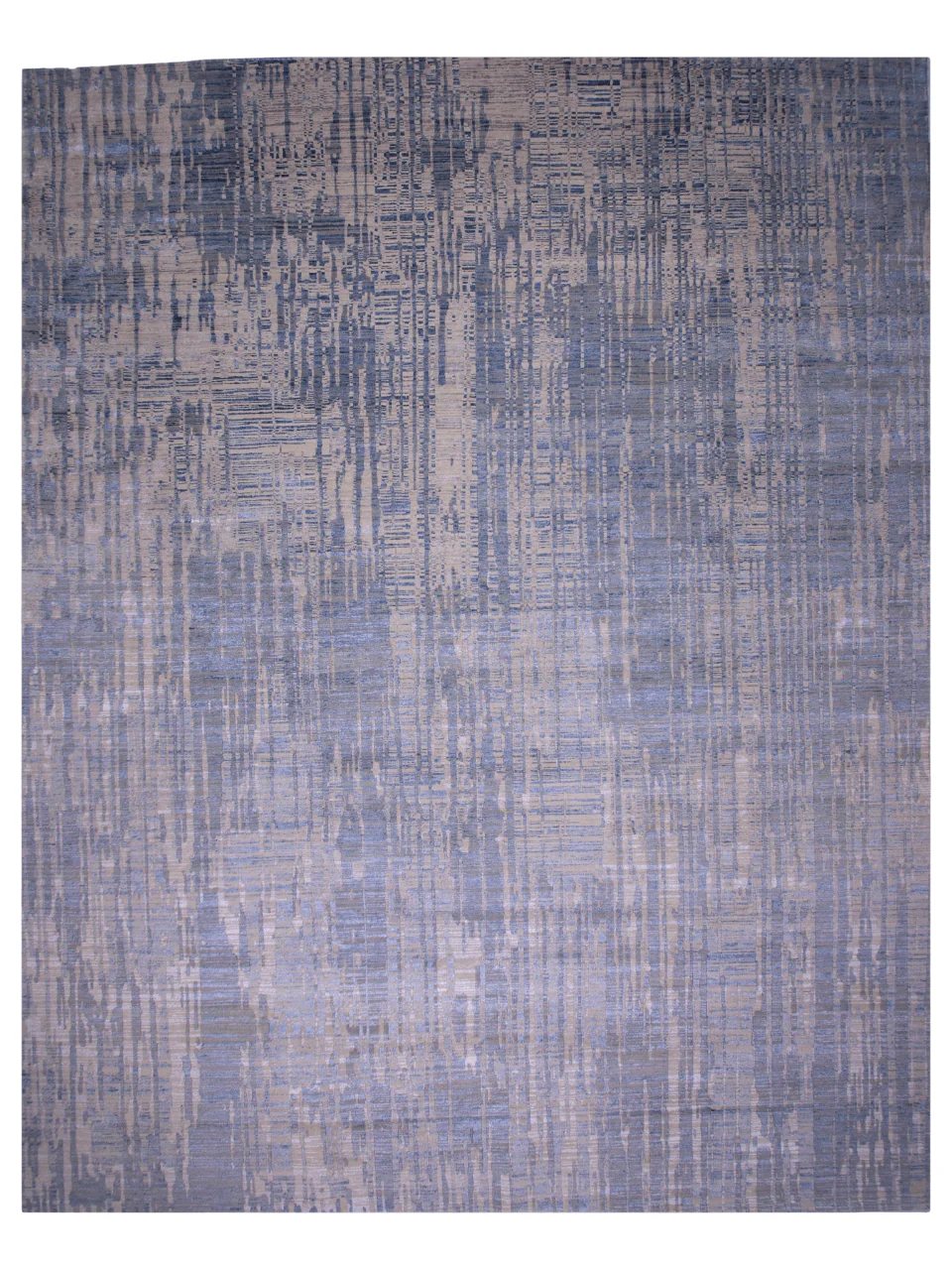 Carved, Contemporary Tibetan-Style 12x15 (blue/gray)