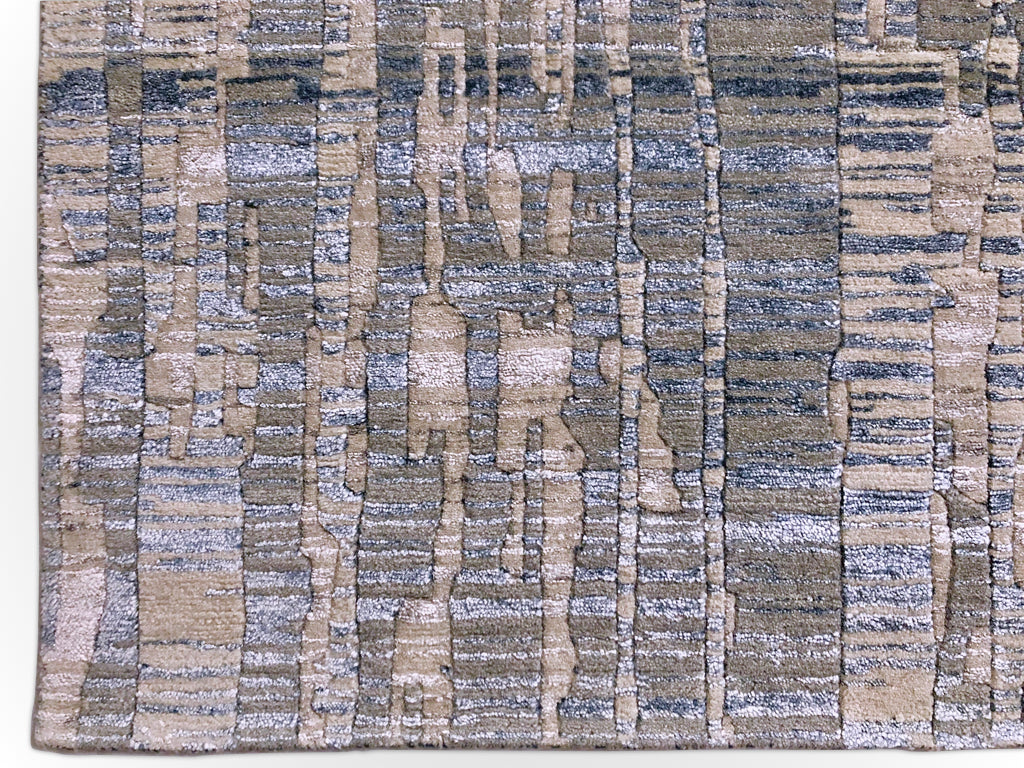 Carved, Contemporary Tibetan-Style 12x15 (blue/gray) - Image 2