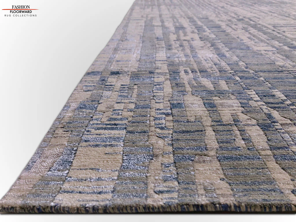 Carved, Contemporary Tibetan-Style 12x15 (blue/gray) - Image 3