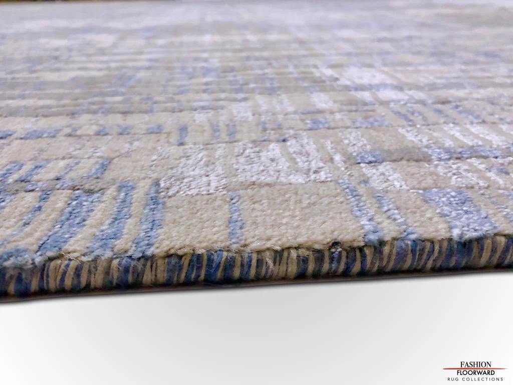Carved, Contemporary Tibetan-Style 12x15 (blue/gray) - Image 4
