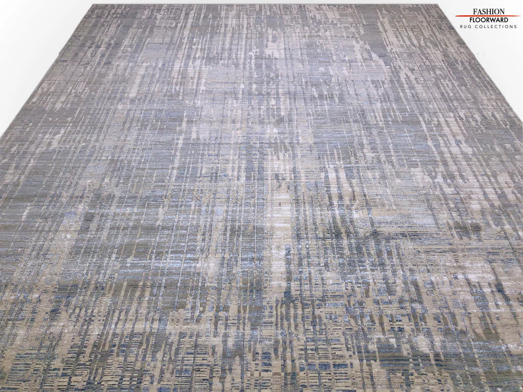 Carved, Contemporary Tibetan-Style 12x15 (blue/gray) - Image 5