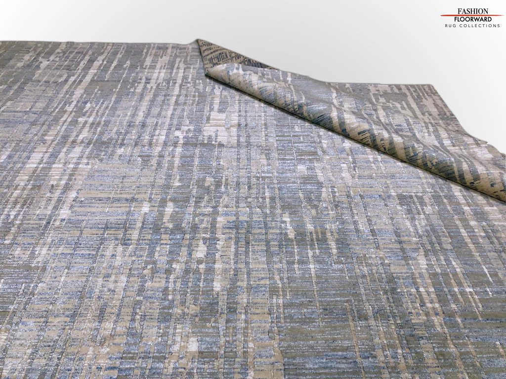 Carved, Contemporary Tibetan-Style 12x15 (blue/gray) - Image 6