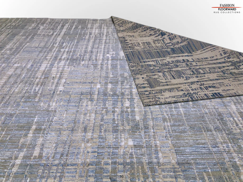 Carved, Contemporary Tibetan-Style 12x15 (blue/gray) - Image 7