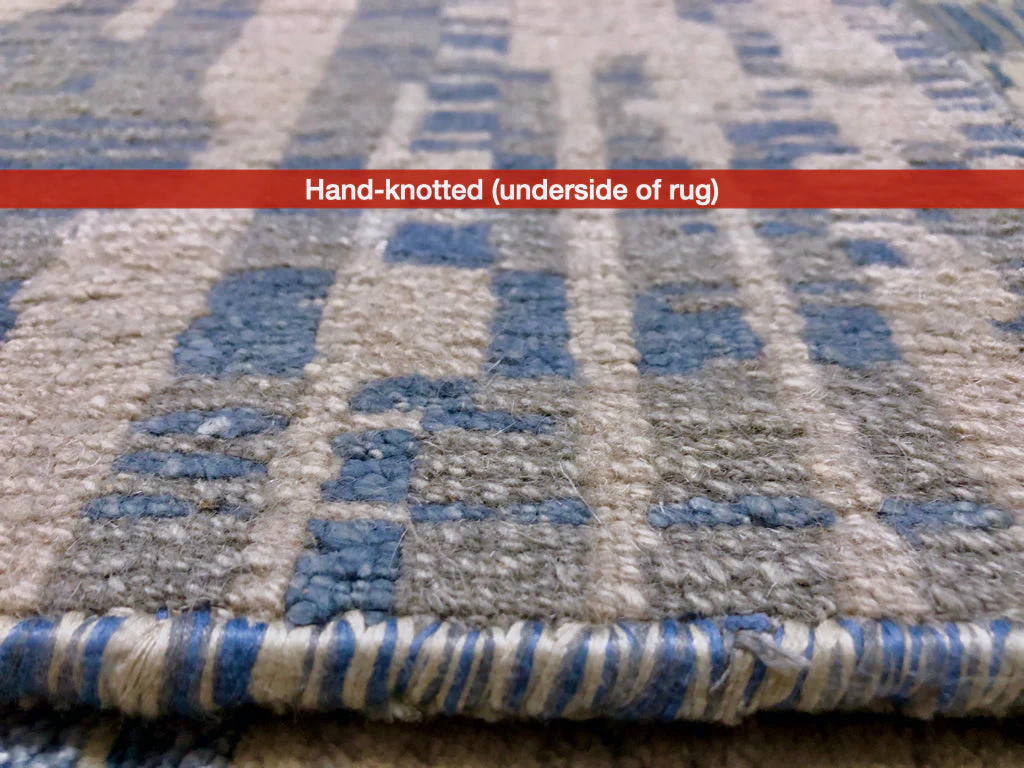 Carved, Contemporary Tibetan-Style 12x15 (blue/gray) - Image 9
