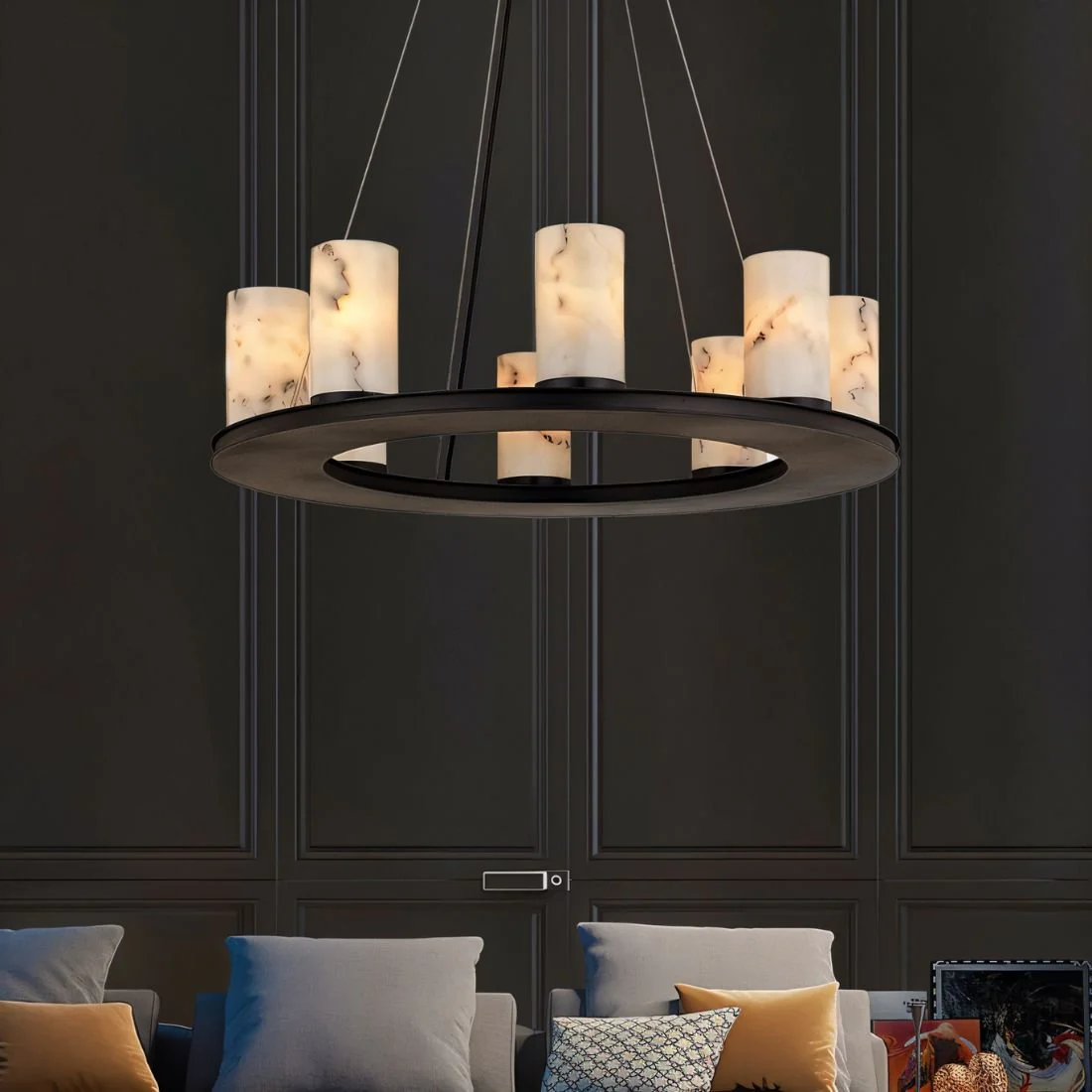 Centrum Round Alabaster Chandelier - Image 3
