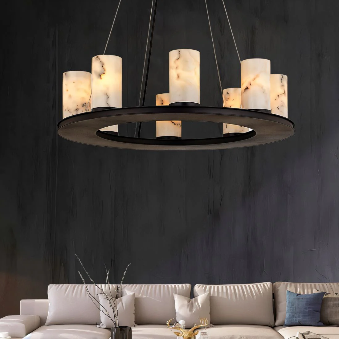 Centrum Round Alabaster Chandelier - Image 4