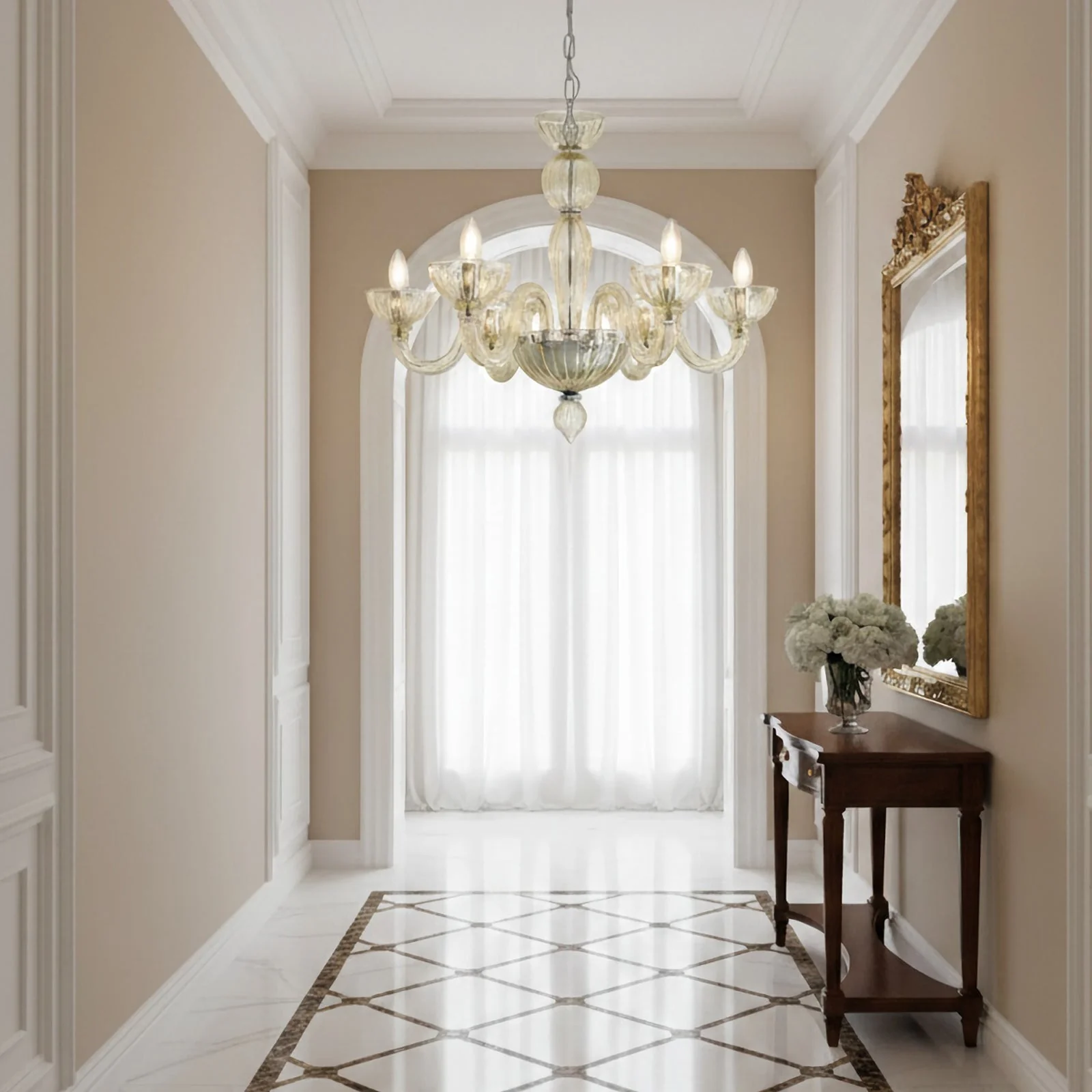 Champagne Ares Murano Glass Chandelier - Image 5