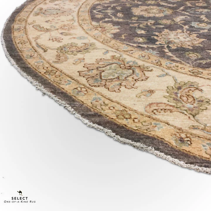 Chobi (8' Round) gray/lt.gold - Image 3