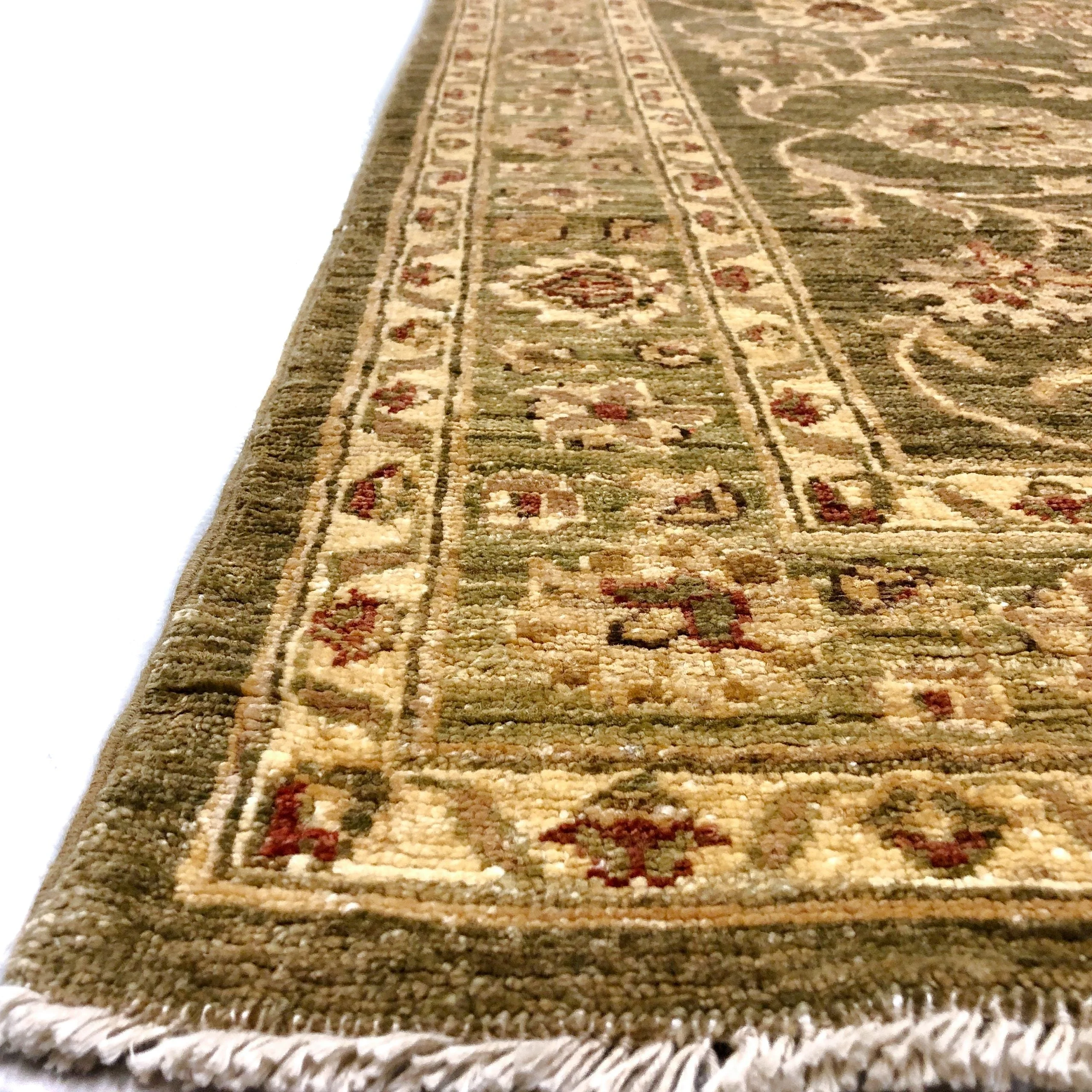 Chobi-Farahan (4'x10' Runner) green/gold - Image 2