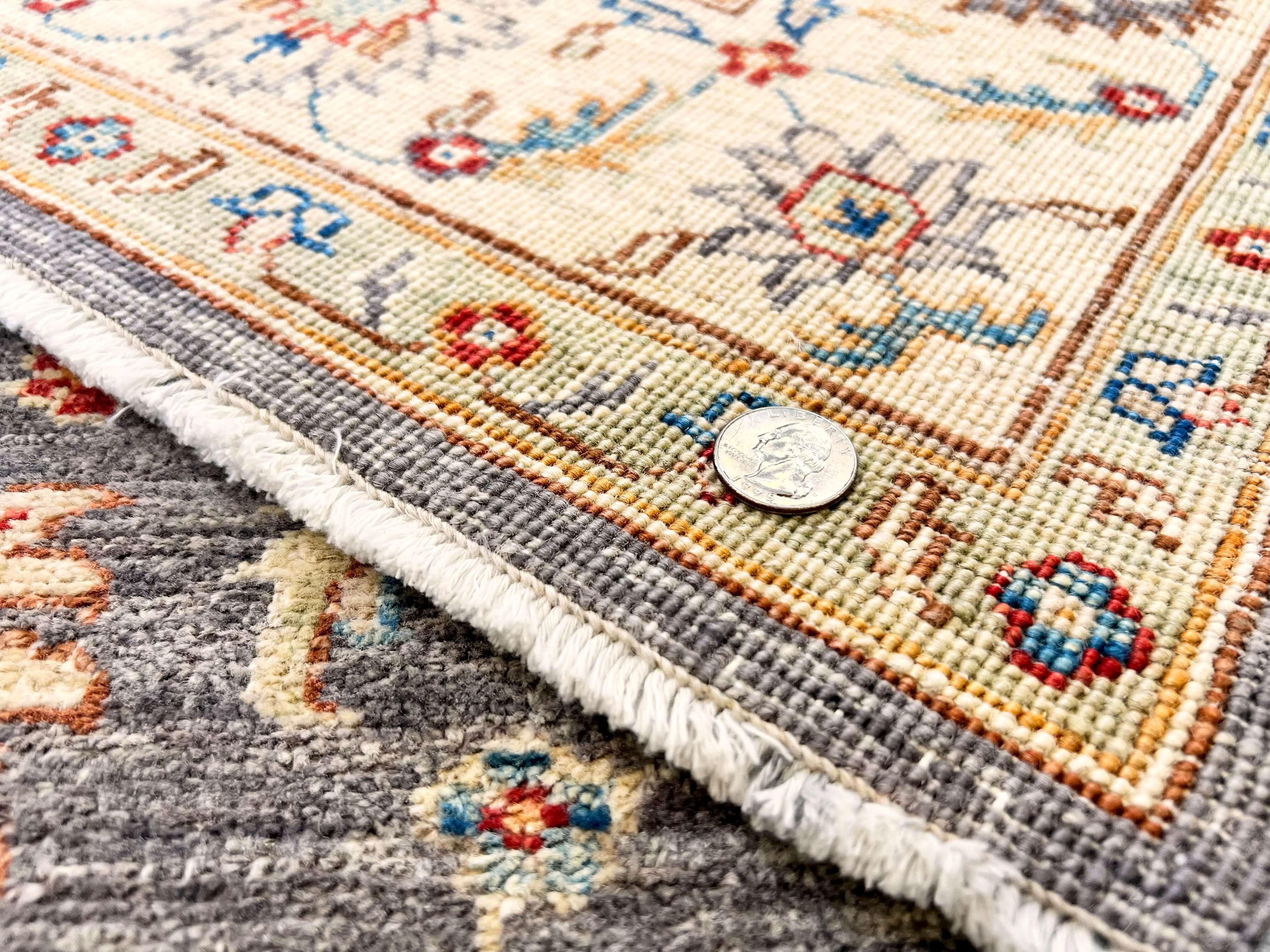 Chobi Farahan (4'00"x5'06") lavendar-gray/ivory - Image 7