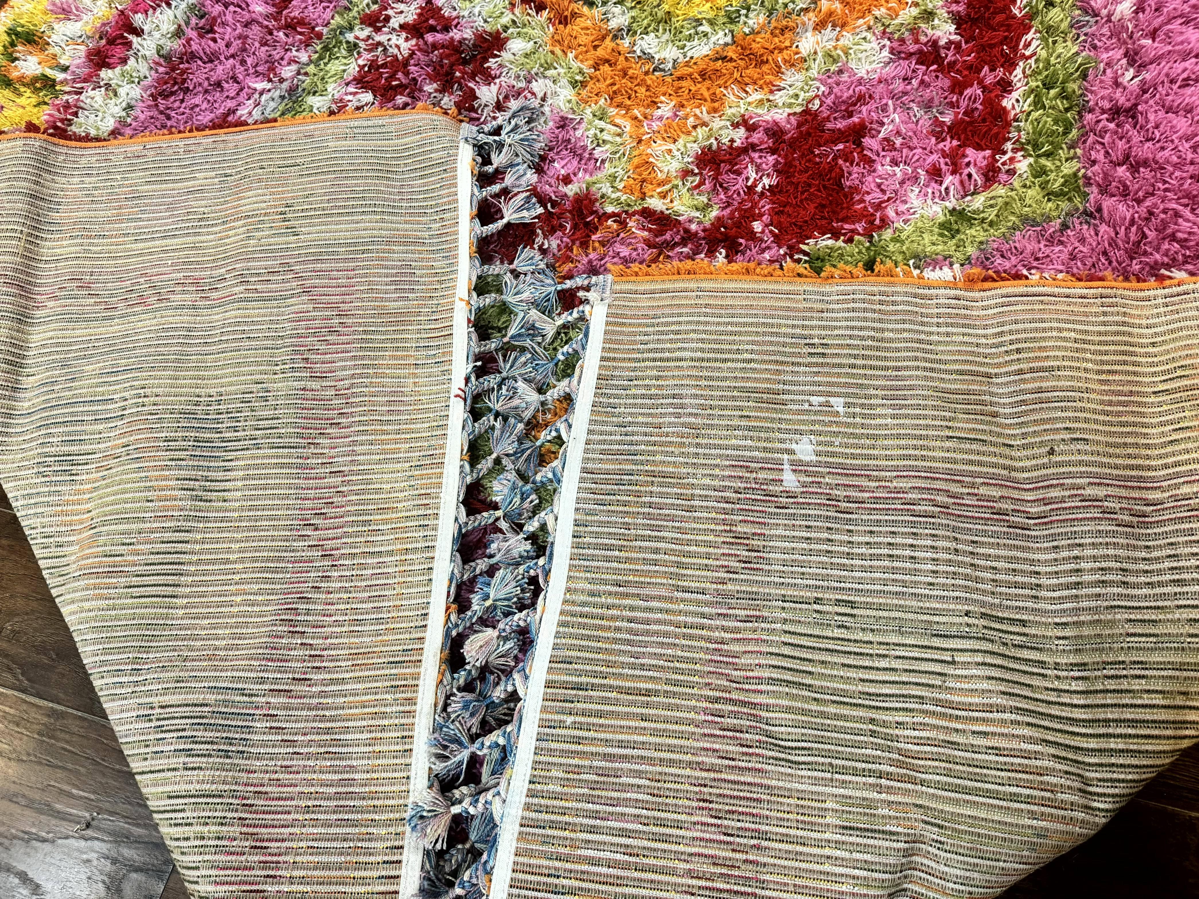 Colorful Shag Rug 8x10, Fuchsia and Multicolor - Image 11