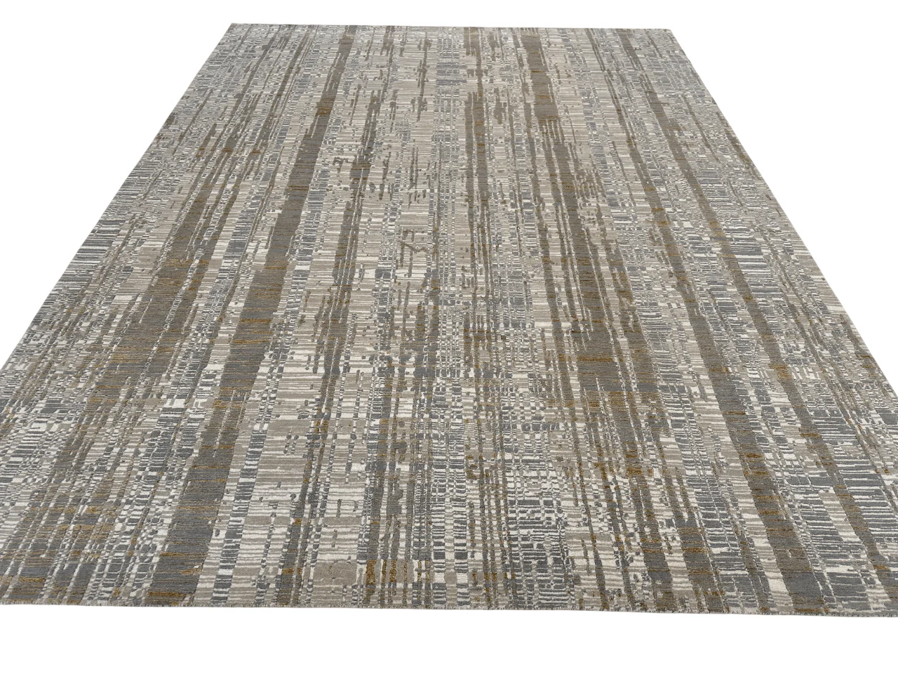 Contemporary Carved Tibetan 9x12 (ivory/gold/gray) - Image 7