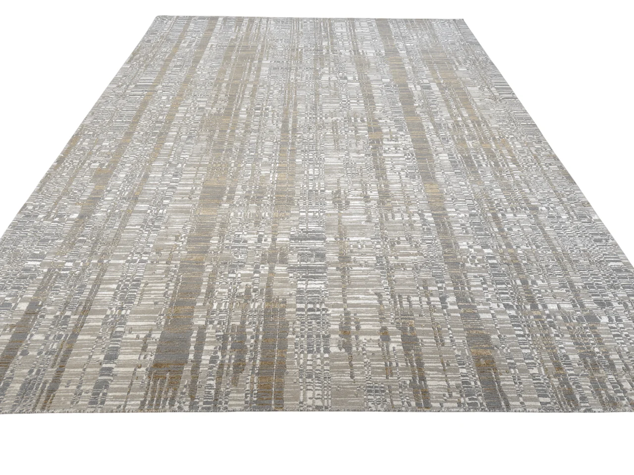 Contemporary Carved Tibetan 9x12 (ivory/gold/gray) - Image 8