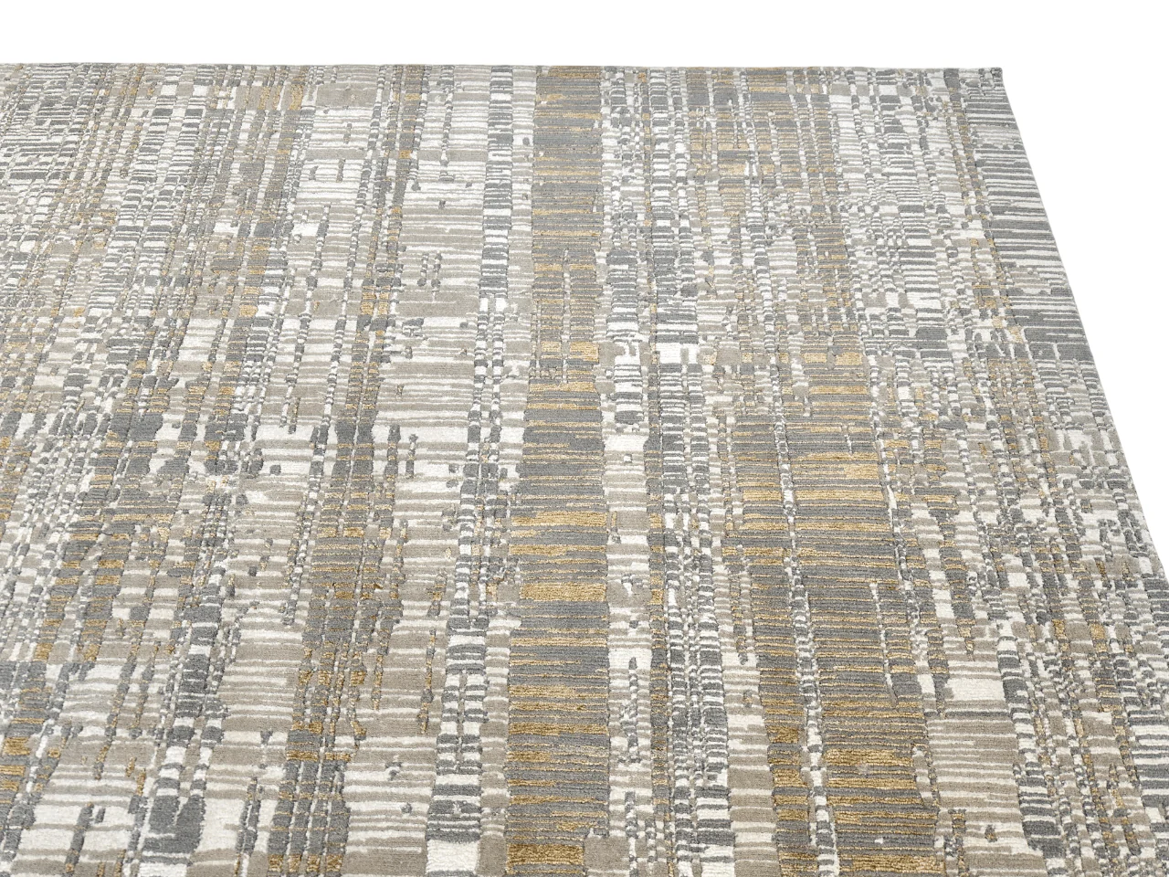 Contemporary Carved Tibetan 9x12 (ivory/gold/gray) - Image 9