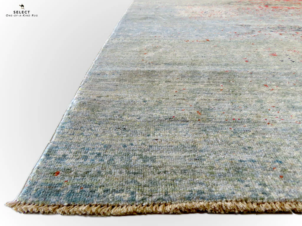 Contemporary Gabbeh (8'09"x11'02") aqua/coral - Image 3
