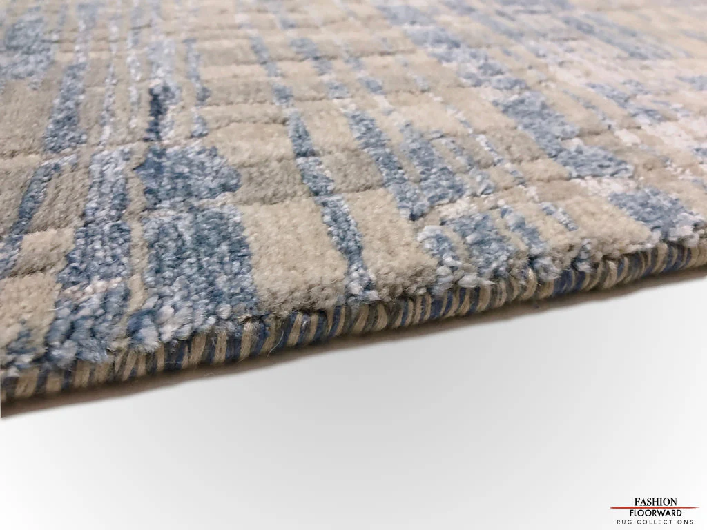 Contemporary wool/bamboo (8'00"x10'00") blue/gray - Image 4