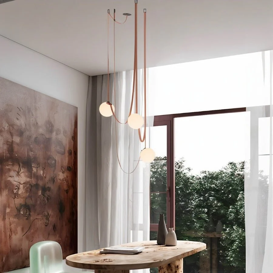 Corium Leather Glass Chandelier - Image 7