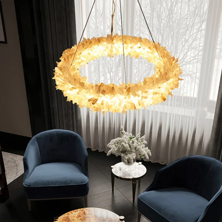 Crystal Brass Round Chandelier - Image 12