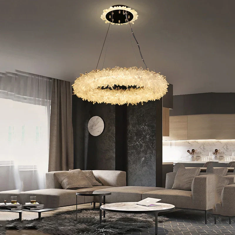Crystal Brass Round Chandelier - Image 6