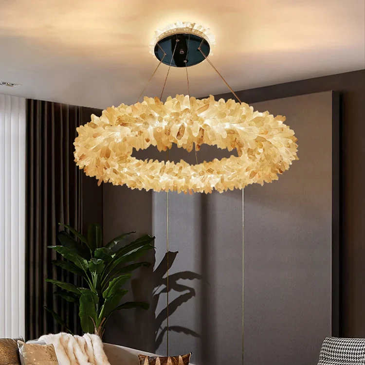 Crystal Brass Round Chandelier - Image 7