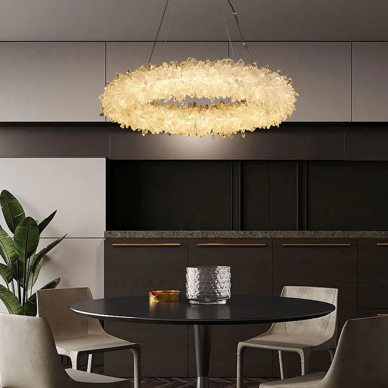 Crystal Brass Round Chandelier - Image 9