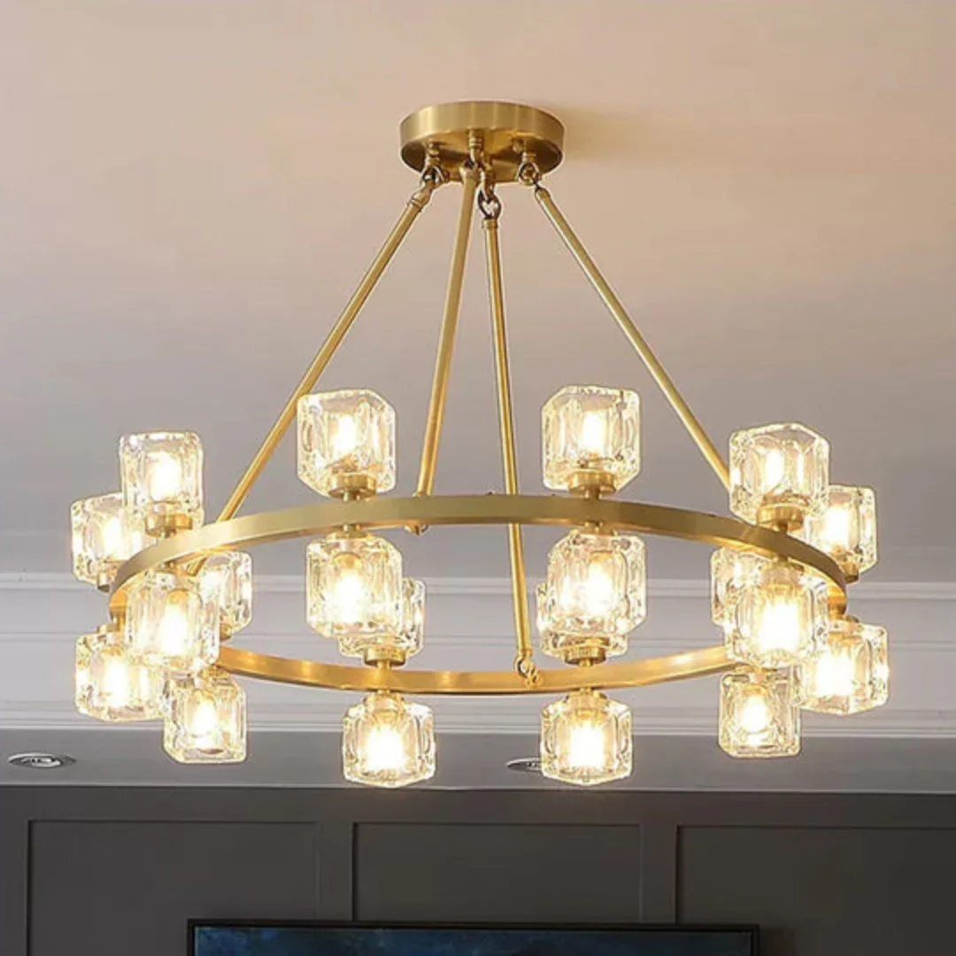 Crystal Cube Gold Chandelier - Image 14