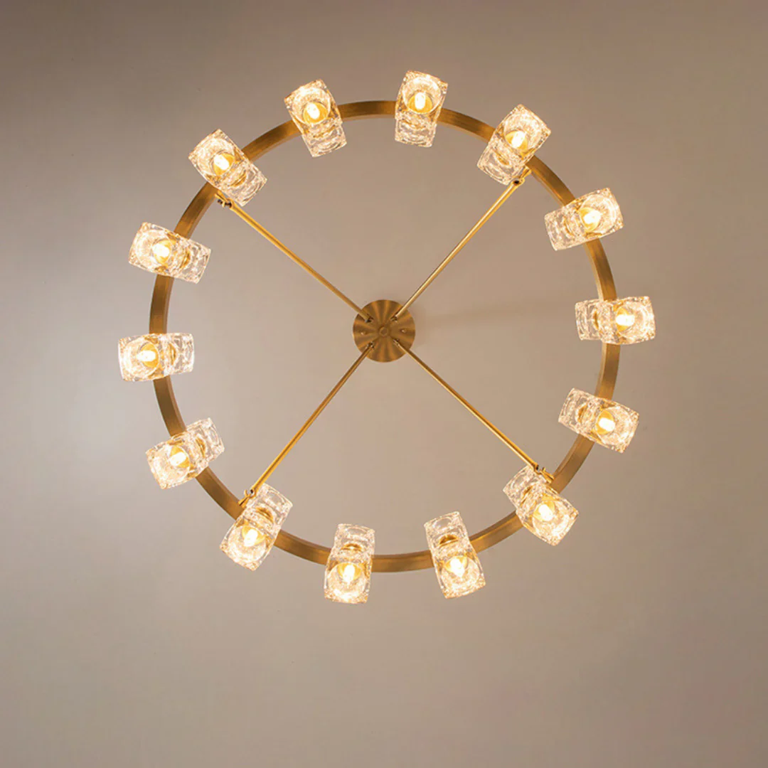 Crystal Cube Gold Chandelier - Image 15