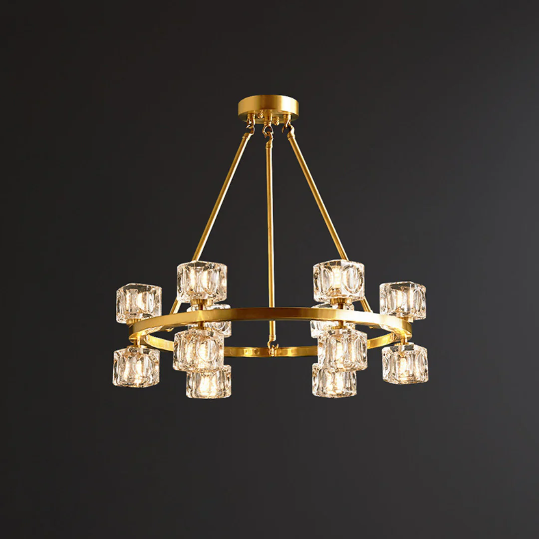 Crystal Cube Gold Chandelier - Image 17